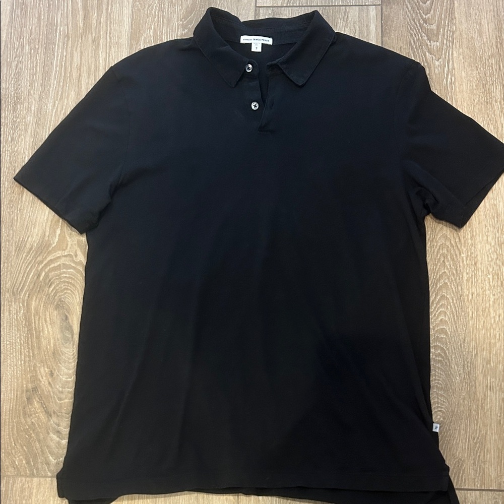 James Perse Jet Black Polo Shirt